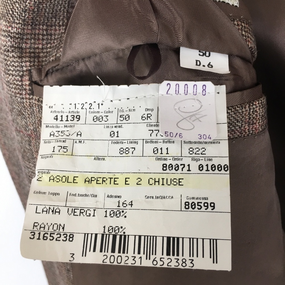 Ermenegildo Zegna Tweed Wool 3-Button Blazer Tan Men’s Size 50 Sports Coat - Picture 7 of 14